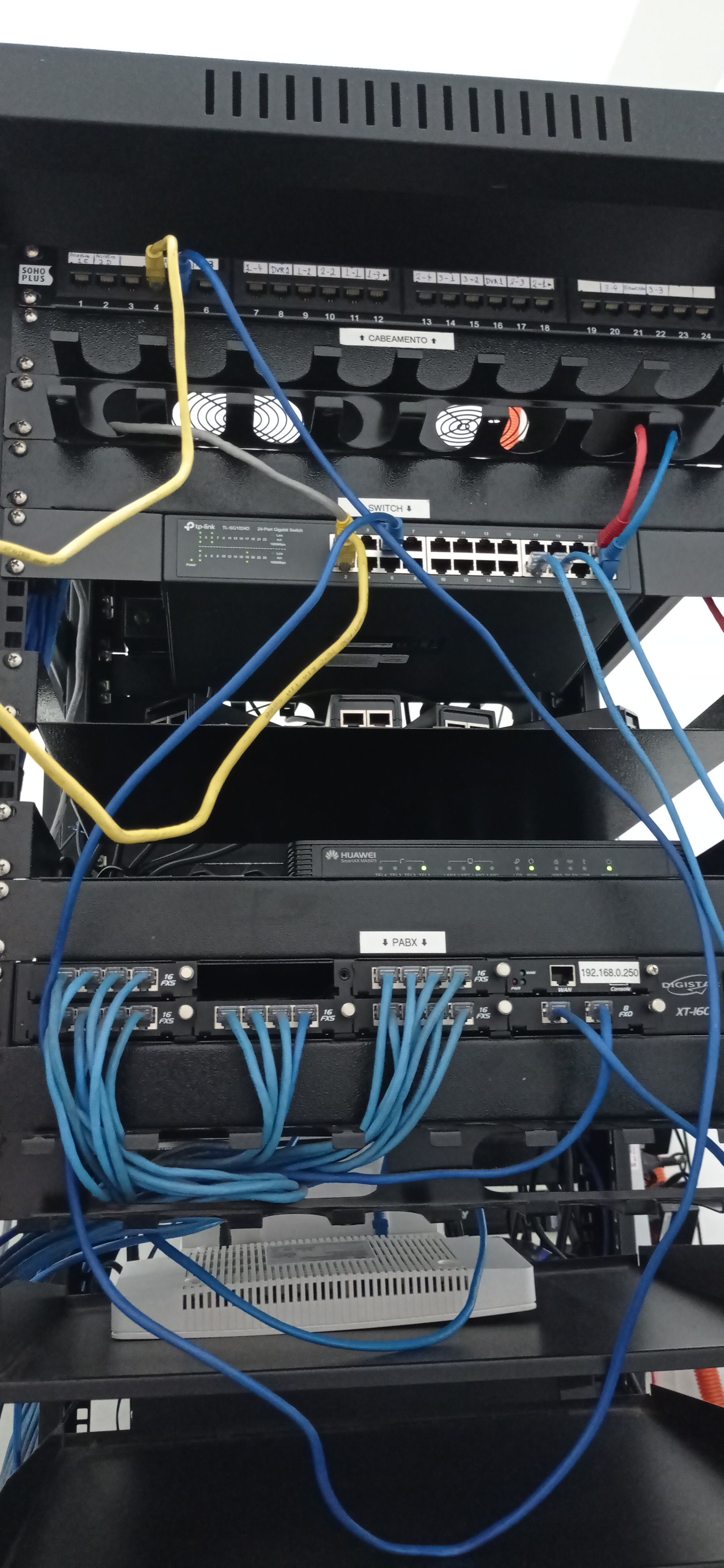 Instalação de firewall e switch em empresa cliente